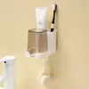 Suporte de Escova de Dentes para Casa, Copo de Enxaguante Bucal sem Furos, Copo para Escova de Dentes, Montado na Parede do Banheiro, Conjunto Familiar de Pasta de Dente e Escova de Dentes Elétrica