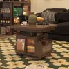 Mesa Lateral de Altura Ajustable, Carrito Móvil Plegable, Mesa de Té de Madera Maciza, Mesa de Comedor Multifuncional para Sofá para Apartamentos Pequeños