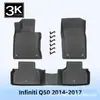 Adecuado para Infiniti Q50 2014-2017 Alfombrillas y Alfombrilla de Maletero 3D para Todo Clima de TPE