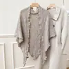 Colección de otoño e invierno transfronteriza: bufandas triangulares y chales de punto de moda con mezcla de lana, perfectos como prendas de abrigo o chales para mujer; venta al por mayor del fabricante