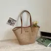 Bolso de Paja Tejida de Gran Capacidad para Viajes Transfronterizos para Mujer 2026 Verano Nuevo Estilo Elegante Bolso de Hombro Bolso Tote