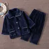 Nuevo Conjunto de Pijama de Franela para Niños Otoño e Invierno Ropa para el Hogar Niños y Niñas Pijama Infantil Espeso y Cálido