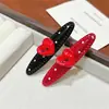 Pinza para el pelo de estilo coreano con forma de corazón rojo y lunares para mujer, nuevo clip de pico de pato vintage 2026, pinza dulce para flequillo, pasador lateral