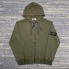 Versão Correta de Moletom com Capuz Outono e Inverno Cross-Border Ston Ston Unissex Cor Lisa Estilo Patch de Braço Jaqueta Moletom com Zíper