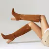 Talla 40-46 Gamuza Amazon Botas Altas Otoño e Invierno Botas de Cuero para Mujer Punta Redonda Tacón Súper Alto Zapatos para Mujer Transfronterizos Antideslizantes