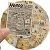 35 pegatinas retro de periódico de piel de oveja, pegatinas adhesivas impermeables de PVC, pegatinas decorativas nostálgicas para equipaje, venta al por mayor transfronteriza