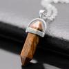AliExpress deseo venta caliente moda europea y americana Piedra Natural bala pilar hexagonal colgante collar joyería de piedra al por mayor
