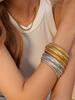Pulsera gruesa europea y americana transfronteriza de joyería popular elástica ancha de acero de titanio para mujer de lujo ligero nicho exagerado metal anillo de raya vertical