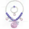 Collar, Pulsera, Aretes, Anillo, Pasador para el Cabello Set Copo de Nieve Nuevo Congelado Infantil Perlas Joyería para Niña Transfronterizo