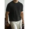 Camiseta Casual Masculina Retro Americana com Textura Waffle, Caimento Leve, Gola Redonda, Manga Curta, Nova Coleção Primavera/Verão 2026, Estilo Canelado para o Dia a Dia