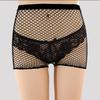 Meia-calça arrastão 5 pontos Calça Preta Fina Popular na Internet Malha Fina Roupa Íntima Ultra Curta Feminina Malha Curta Rasgo Manual