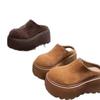 Meias-pantufas Fechadas com Solado Grosso para Mulheres, Uso Externo, Sapatos Meio Cobertos Estilo Birkenstock, Novas Versáteis 2026 Outono e Inverno Meias-pantufas Birkenstock Femininas
