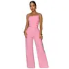 C7739 Transfronterizo 2026 Nuevo Conjunto de Dos Piezas para Mujer: Top tipo camisola de color liso con pliegues y hebilla metálica, y pantalón de pierna ancha