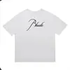 Colección de Camisetas de Manga Corta RHUDE Versión Alta Transfronteriza Vintage Americano Marlboro Streetwear Casual Holgadas para Pareja Cuello Redondo