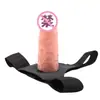 Calça com Dildo Usável Oca Masculina Produtos Sexuais Atacado Props para SM Manga de Pênis Falso Calça para Autoprazer Lesbiano