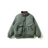 ORIGTEEN Jaqueta de Algodão Gola Alta Estilo Retrô Americano Roupa de Inverno Masculina Bolsos Grandes Estilo Militar Roupas de Algodão Engrossadas MY9019