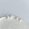 Pendientes pequeños y redondos de perla, para uso diario, combinan con todo, estilo retro, temperamento exquisito, diseño de circonita mini, pendientes de aguja de plata