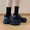 ¡Listo para enviar! Mocasines de plataforma redondos estilo retro para mujer, con tiras elásticas y un diseño que aumenta la altura.