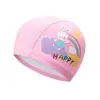 Gorro de Natación Infantil, Gorro de PU, Tela Cómoda, No Aprieta la Cabeza, Gorro de Tela Repelente al Agua, Protección para los Oídos, Equipo Profesional de Natación para Niños y Niñas