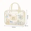 Bolsa de Higiene Espessa Transparente em PVC com Bolinhas Viagem ao Ar Livre Cosméticos Artigos de Higiene Pessoal Bolsa de Armazenamento Impermeável com Zíper