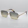 Gafas de Sol de Diseñador de Corte de Lujo Frescas Decorativas para Exteriores Lentes De Sol Mujer
