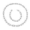 Collar y pulsera sencillos de moda transfronteriza para mujer, nuevo diseño en rojo, estilo minimalista europeo y americano, collar de acero de titanio, joyería.