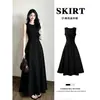 Vestido negro para mujer estilo Hepburn, elegante y sofisticado, adecuado para tipos de cuerpo de pera, vestido largo Berkeley, estilo maduro e intelectual, para figuras ligeramente curvilíneas