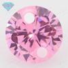 Pedra nua de zircão duplo rosa redondo Huagang Gem com furos sintético cúbico zircônia anel face perfurada