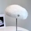 Boina de Mezcla de Lana de Alpaca Peruana para Mujer, Sombrero de Pintor Cálido para Otoño e Invierno, Sensación Acolchada, Sombrero de Azafata, Moderno