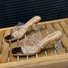 Pantuflas Transparentes para Mujer, Pedrería, para Exteriores, Mules de Una Tira, Nuevo Verano 2026, Absolutamente Hermosas, Sandalias de Punta Abierta, Tacones Altos de Cristal