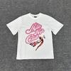 Camiseta Masculina Manga Curta Corteiz Ilha Alcatraz Deusa Britânica Estampada com Letras Hip-hop Street Solta Casual Top Tendência