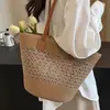 Bolso Tejido de Paja de Verano para Mujer 2026 Nuevo Bolso de Hombro Tejido de Gran Capacidad Bolso Tote Playa Vacaciones Costeras Commuter