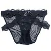 Bragas de Malla Exquisitas y Sexys de Estilo Francés para Mujer con Ribete de Encaje, Diseño de Anillo en la Pierna, Colgante, Lazo y Braguitas de Triángulo Transpirables para Mujer