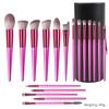 Amazon transfronteiriça Amazon Exclusivo 18 pincéis de maquiagem cor rosa intenso conjunto pincel solto de alta qualidade pincel para sombra
