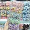 Nuevo Lindo Perlado Hielo Transparente Gradiente Arcoíris Color Animal Marino Estrella de Mar Lazo para el Cabello Infantil Diadema Elástica para Estudiantes