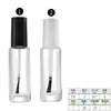 Botellas Transparentes Redondas y Cuadradas para Esmalte de Uñas 5ml 10ml 15ml Botellas de Vidrio para Cosméticos con Tapa y Pincel
