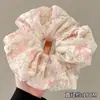 Goma para el pelo súper elegante de gasa con perlas, coletero de alta gama y elegante, adecuada para el uso diario, no estrangula el cabello, accesorio floral para el cabello para mujer