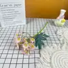 Camomila Artificial 5 Cabeças Margarida Pequena Cosmos Base para Corredor de Casamento Flores Artificiais Adereços de Decoração para Fotografia de Casa
