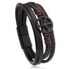 Pulsera de Moda para Hombre Creativa Tejida Multicapa de Venta Caliente Transfronteriza Pulsera de Cuero Hebilla Magnética y Pulsera con Logo