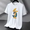 220g Pesada Tendência Cor Sólida Masculina e Feminina Manga Curta Verão Solta Algodão Gola Redonda Camiseta Casual Top Roupas Camiseta de Casal