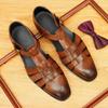 [vip] sandalias hombre piel vieja tres huecos transpirables casual de negocios punta cerrada moda británica zapatos