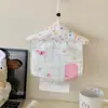 Nova Bolsa de Tecido Floral para Lenços Suspensos Estilo Ins Casa Banheiro Sala de Estar Carro Caixa de Lenços Criativa Retrátil