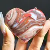 Piedra Bruta de Cristal Natural Forma de Corazón Juguete Pieza Portátil en Forma de Corazón Manualidad de Cristal Decoración del Hogar Adorno de Piedra