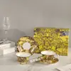 Serie de selva Dijia transfronteriza elefante indio juego de taza y platillo de café de la tarde europea juego de té de lujo caja de regalo