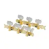 Clavijas de afinación universales de estilo abierto para guitarras clásicas, clavijas de afinación de cuerda de metal ABS, cabeza en forma de flor, columna de plástico, mecanismo de afinación de color dorado