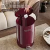 Cubo de basura de lujo para el hogar con tapa, diseño elegante para sala de estar, dormitorio, baño, sellado y a prueba de olores, cubo de basura con tapa de apertura por pedal