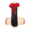 Peruca infantil rabo de cavalo curto laço acessórios de cabelo infantil cabelo liso rabo de cavalo alto grampo tipo de fibra química peruca peça de cabelo