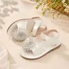 Sandalias Florales de Verano para Niñas, Zapatos Diarios de Playa para Niños Pequeños, Velcro Suela Suave Antideslizantes Zapatos de Princesa