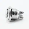 Interruptor de botón pulsador metálico de 16 mm cabeza plana alta reinicio automático impermeable interruptor de pulsación pie de tornillo interruptor de autobloqueo