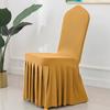 Funda de Silla Elástica Universal para Banquetes de Boda de Hotel Estilo Falda Transfronteriza Falda Larga Elástica Funda Completa para Silla Venta al por Mayor Color Sólido